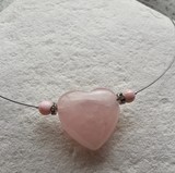 Pendentifs en coeur quartz rose 