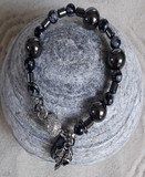Bracelet en perles hématite et obsidienne 6 et 8 mm