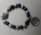 Bracelet en perles lapis lazuli et jaspe paysge